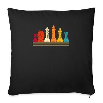 Schachspieler Silhouette Retro Vintage Strategisch - Sofakissenbezug 45 x 45 cm - Schwarz - Vorne