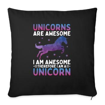 Les licornes sont géniales, je suis une licorne - Housse de coussin décorative 45 x 45 cm - noir - Devant