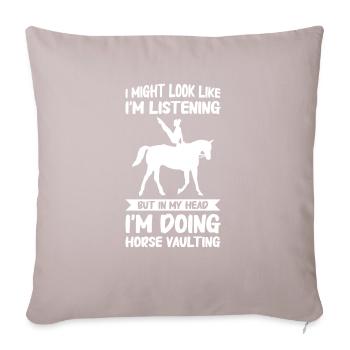 Vaulting, Horseback Riding, Dressage - Sofa pillowcase 17,3'' x 17,3'' (45 x 45 cm) - light taupe - Front