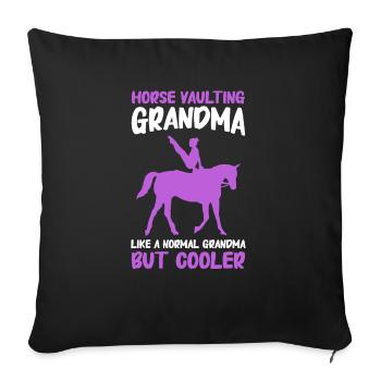 Voltige, Equitation, Dressage - Housse de coussin décorative 45 x 45 cm - noir - Devant