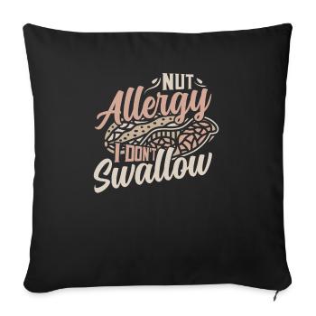 Allergie aux noix Je n’avale pas Sensibilisation Allergique aux noix - Housse de coussin décorative 45 x 45 cm - noir - Devant