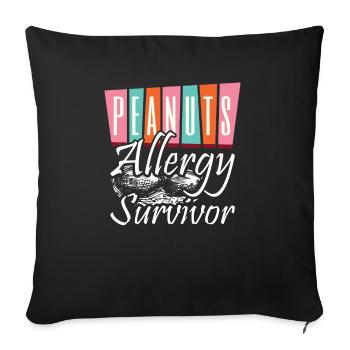 Sensibilisation aux survivants de l’allergie aux arachides Allergique aux noix - Housse de coussin décorative 45 x 45 cm - noir - Devant