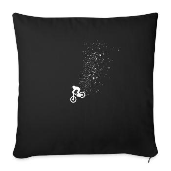 VTT VTT Downhill Biker cadeau - Housse de coussin décorative 45 x 45 cm - noir - Devant