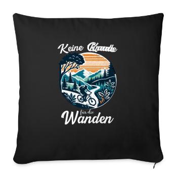 Mountainbike-Action Keine Gnade für die Wade - Sofakissenbezug 45 x 45 cm - Schwarz - Vorne