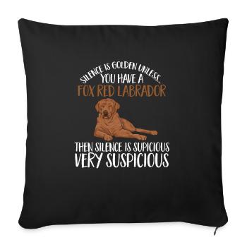 Foxred Labrador Fox Red Labrador Retriever - Sofa pillowcase 17,3'' x 17,3'' (45 x 45 cm) - black - Front