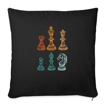 Schachspieler Stücke Retro Master Club Lustige - Sofakissenbezug 45 x 45 cm - Schwarz - Vorne