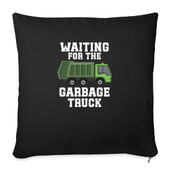 Garbage Truck Love Garbage Collection Child Boy I Gift - Sofa pillowcase 17,3'' x 17,3'' (45 x 45 cm) - black - Front