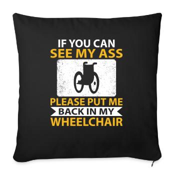 Déguisement de fauteuil roulant handicapé pour survivants d’amputation - Housse de coussin décorative 45 x 45 cm - noir - Devant