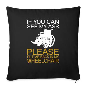 Déguisement de fauteuil roulant handicapé pour survivants d’amputation - Housse de coussin décorative 45 x 45 cm - noir - Devant