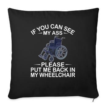 Déguisement de fauteuil roulant handicapé pour survivants d’amputation - Housse de coussin décorative 45 x 45 cm - noir - Devant