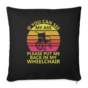 Déguisement de fauteuil roulant handicapé pour survivants d’amputation - Housse de coussin décorative 45 x 45 cm - noir - Devant