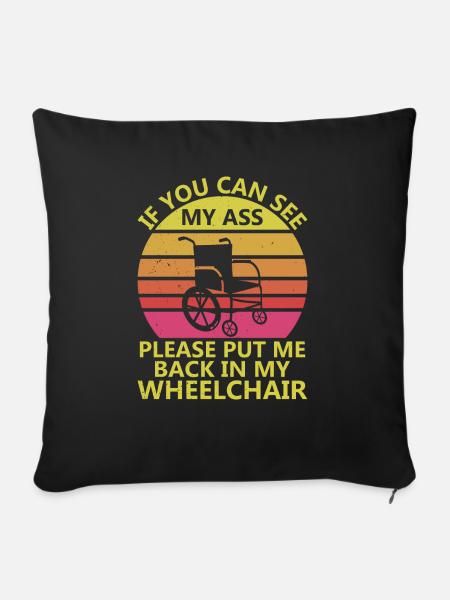Amputation Überlebende Behinderten Rollstuhlkostüm - Sofakissenbezug 45 x 45 cm - Schwarz