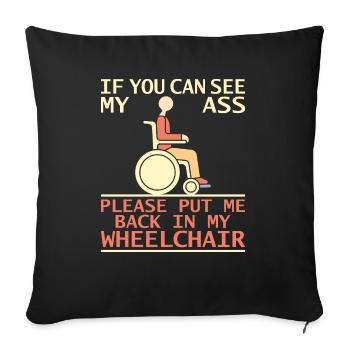 Déguisement de fauteuil roulant handicapé pour survivants d’amputation - Housse de coussin décorative 45 x 45 cm - noir - Devant