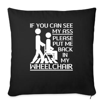 Déguisement de fauteuil roulant handicapé pour survivants d’amputation - Housse de coussin décorative 45 x 45 cm - noir - Devant