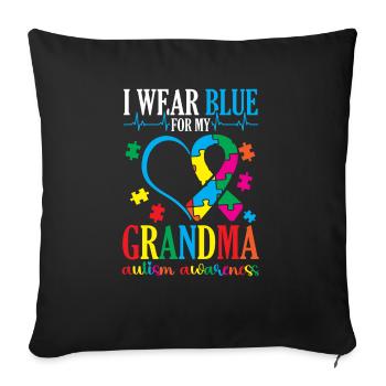 "I'm wearing blue for my grandma" support them - Sofa pillowcase 17,3'' x 17,3'' (45 x 45 cm) - black - Front