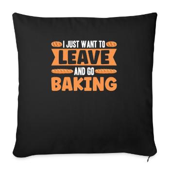 Cuisson du pain Boulangerie Boulangerie Fabrication du pain - Housse de coussin décorative 45 x 45 cm - noir - Devant