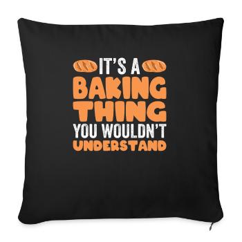 Cuisson du pain Boulangerie Boulangerie Fabrication du pain - Housse de coussin décorative 45 x 45 cm - noir - Devant
