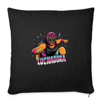 Lutteur mexicain Lucha Libre Masque masque - Housse de coussin décorative 45 x 45 cm - noir - Devant