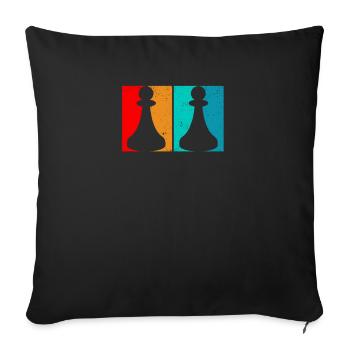 Chess Chess Pieces Pawn Player Retro Vintage - Sofa pillowcase 17,3'' x 17,3'' (45 x 45 cm) - black - Front