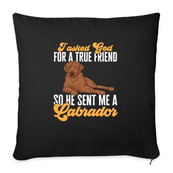 Foxred Labrador Fox Red Labrador Retriever - Sofa pillowcase 17,3'' x 17,3'' (45 x 45 cm) - black - Front