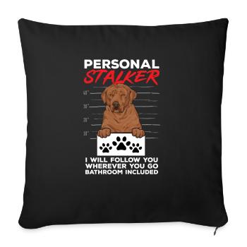 Foxred Labrador Fox Red Labrador Retriever - Sofa pillowcase 17,3'' x 17,3'' (45 x 45 cm) - black - Front