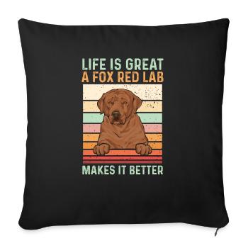 Foxred Labrador Fox Red Labrador Retriever - Sofa pillowcase 17,3'' x 17,3'' (45 x 45 cm) - black - Front