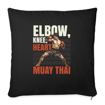 Muay Thai Boxing Martial Arts Martial Artist MMA - Sofa pillowcase 17,3'' x 17,3'' (45 x 45 cm) - black - Front