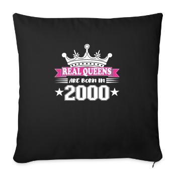 24 ans anniversaire 2000 cadeau d’anniversaire - Housse de coussin décorative 45 x 45 cm - noir - Devant