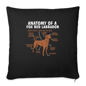 Foxred Labrador Fox Red Labrador Retriever - Sofa pillowcase 17,3'' x 17,3'' (45 x 45 cm) - black - Front