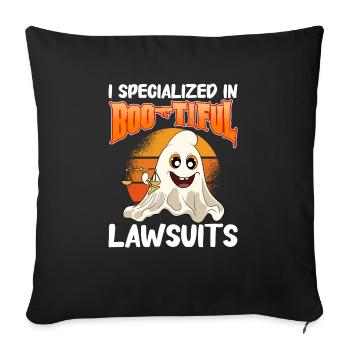 Rechtsanwalt Halloween Kürbis - Sofakissenbezug 45 x 45 cm - Schwarz - Vorne