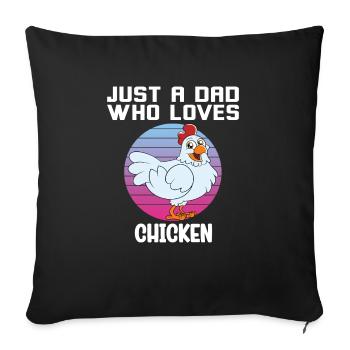 Funny Chicken Saying Chicken - Sofa pillowcase 17,3'' x 17,3'' (45 x 45 cm) - black - Front