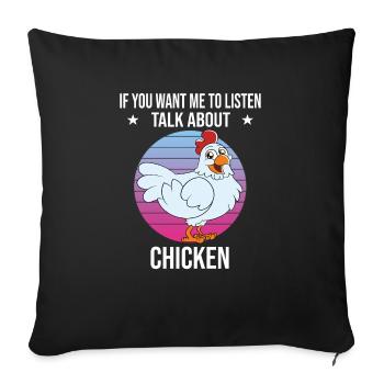 Drôle De Poulet Dire Poulet - Housse de coussin décorative 45 x 45 cm - noir - Devant
