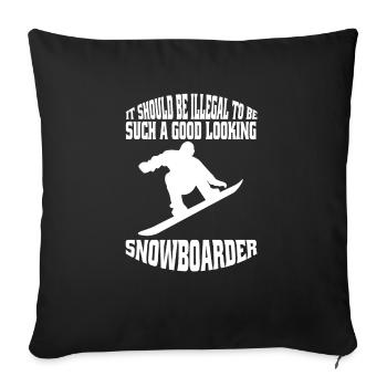 Snowboard Geschenk Snowboardfahrer Snowboardsport - Sofakissenbezug 45 x 45 cm - Schwarz - Vorne