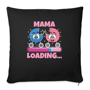 Mama 2024 werdende Mutter Schwangerschaft - Sofakissenbezug 45 x 45 cm - Schwarz - Vorne