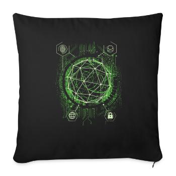 Drôle Hacker Style Hacking Amant Ordinateur - Housse de coussin décorative 45 x 45 cm - noir - Devant