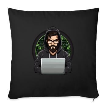 Cybersécurité Art Hacking Amateur Informatique Nerd - Housse de coussin décorative 45 x 45 cm - noir - Devant