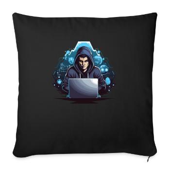 Drôle Hacker Style Hacking Amant Ordinateur - Housse de coussin décorative 45 x 45 cm - noir - Devant