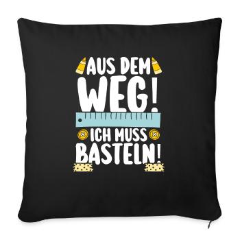 Bastler Basteln - Sofakissenbezug 45 x 45 cm - Schwarz - Vorne
