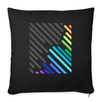 Colorful gray stripes - Sofa pillowcase 17,3'' x 17,3'' (45 x 45 cm) - black - Front