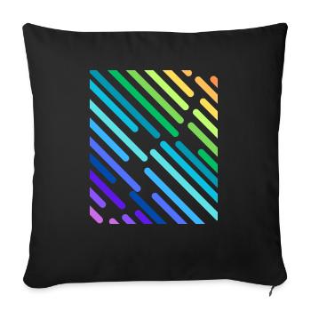 RAINBOW STRIPES - Sofa pillowcase 17,3'' x 17,3'' (45 x 45 cm) - black - Front