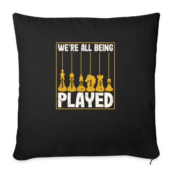 We're all being outplayed Weird Chess Players - Sofa pillowcase 17,3'' x 17,3'' (45 x 45 cm) - black - Front