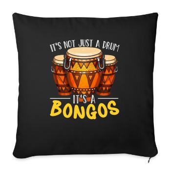 Bongo Player Musicien d’instrument de musique - Housse de coussin décorative 45 x 45 cm - noir - Devant