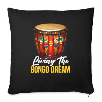 Bongo Player Musical Instrument Musician - Sofa pillowcase 17,3'' x 17,3'' (45 x 45 cm) - black - Front