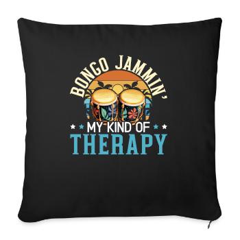 Bongo Player Musical Instrument Musician - Sofa pillowcase 17,3'' x 17,3'' (45 x 45 cm) - black - Front