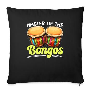 Bongo Player Musical Instrument Musician - Sofa pillowcase 17,3'' x 17,3'' (45 x 45 cm) - black - Front