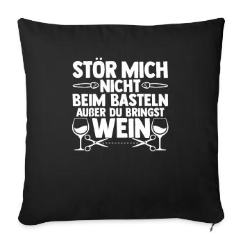 Bastler Wein Basteln - Sofakissenbezug 45 x 45 cm - Schwarz - Vorne