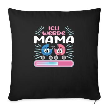 Mama 2024 werdende Mutter Schwangerschaft - Sofakissenbezug 45 x 45 cm - Schwarz - Vorne