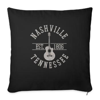 Nashville Tennessee Musique country - Housse de coussin décorative 45 x 45 cm - noir - Devant