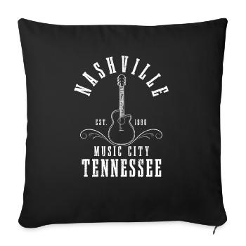 Nashville Tennessee Country Music - Sofa pillowcase 17,3'' x 17,3'' (45 x 45 cm) - black - Front