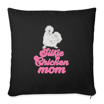 Seidenhuhn Silkie Chicken - Sofa pillowcase 17,3'' x 17,3'' (45 x 45 cm) - black - Front